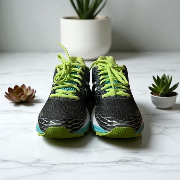 Asics Gel Nimbus 18 Women's Running Shoes Gray Green T650N Size 5 US - Picture 2 of 7